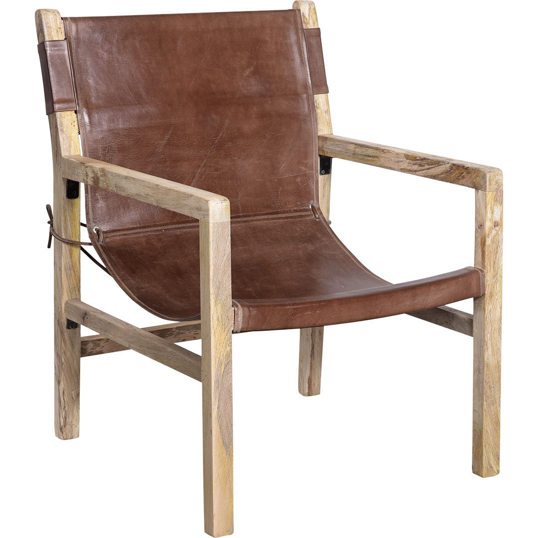 Trademark Living Blixen loungestol med lædersæde