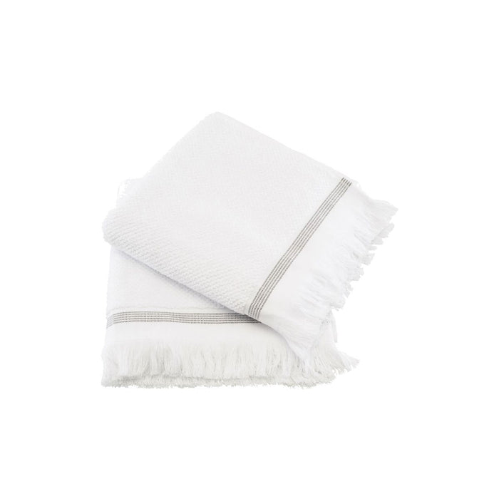 Meraki håndklæder, 50x100 cm, hvid/grå, 2-pak