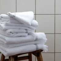 Meraki håndklæder, 50x100 cm, hvid/grå, 2-pak