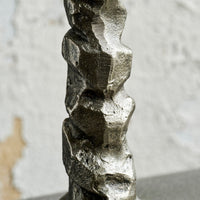 House Doctor Lysestage, Raku, Antik sølvfinish, 7x25cm.