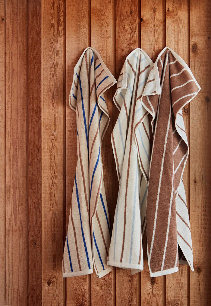OYOY LIVING Raita Håndklæde, Caramel/Ced Blue - 50x100 cm