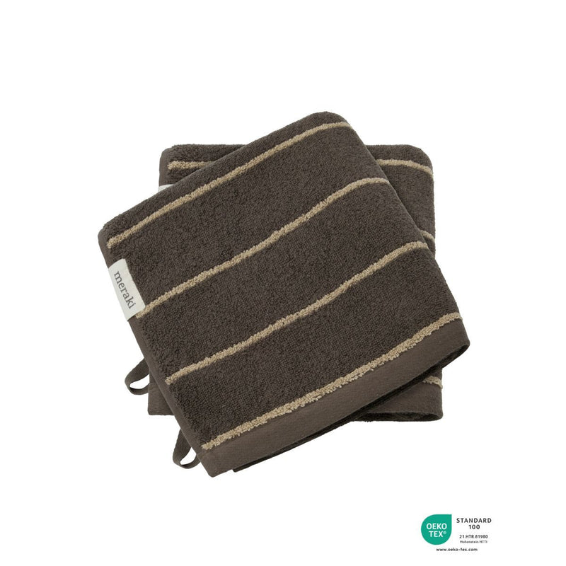 Meraki Håndklæde, Stripe, Army, 100x50cm, 2-pak